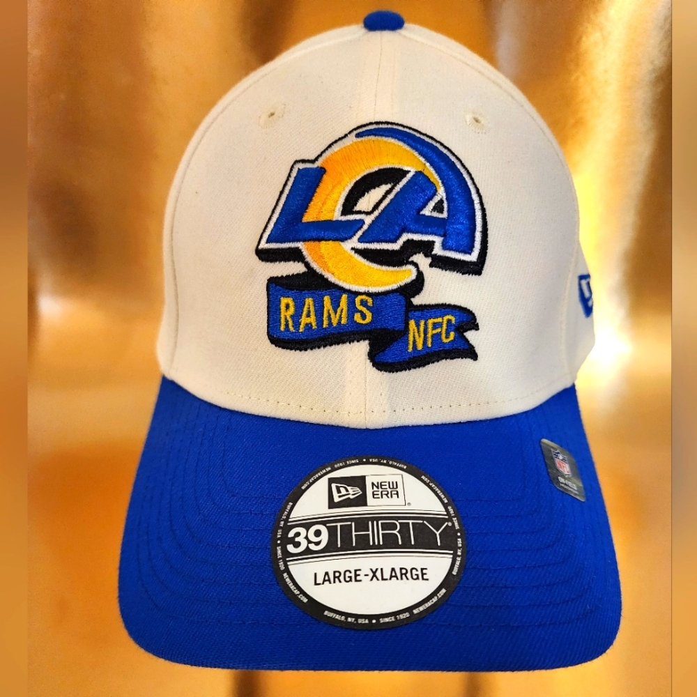 Los Angeles Rams New Era 39thirty NFL  Blue White Flex Hat Size Large/XL